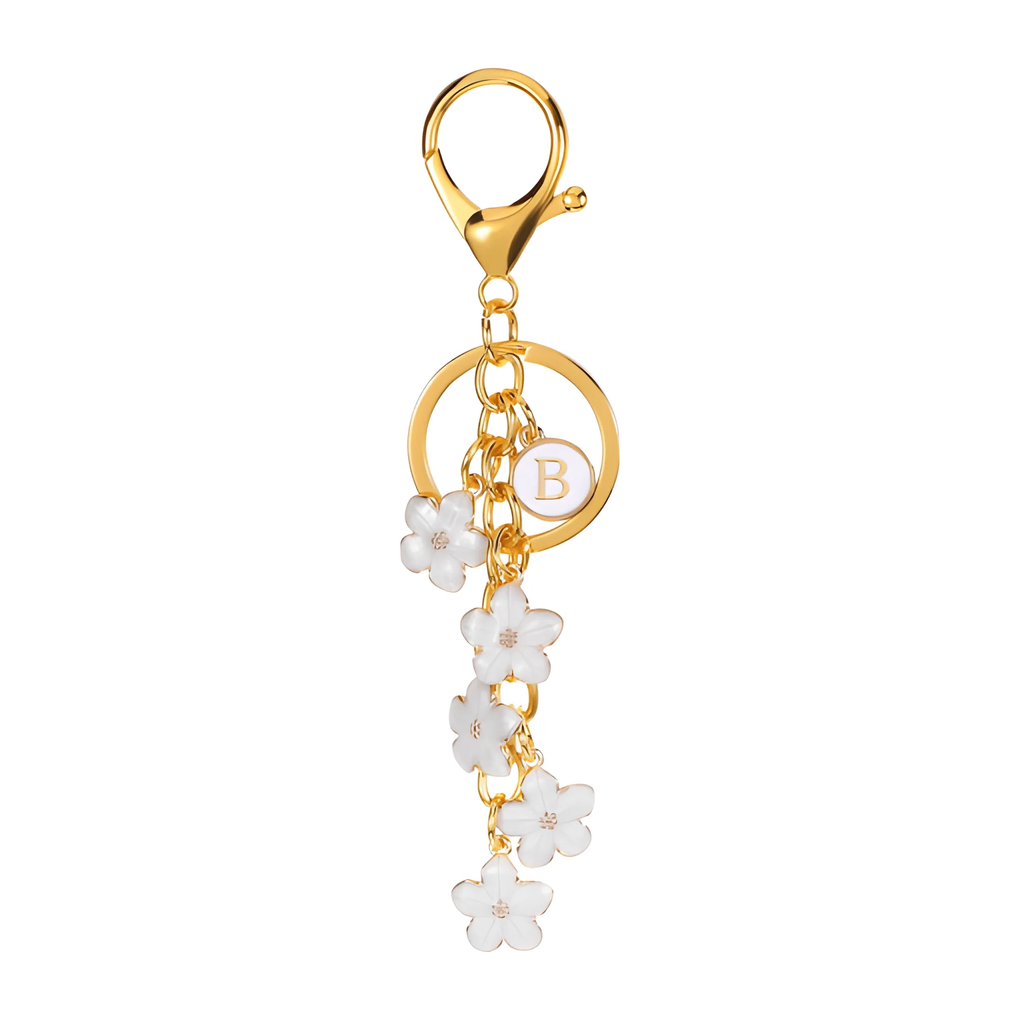 Daisy Flower Initial Letter - Bag Charm (White) - Image 2