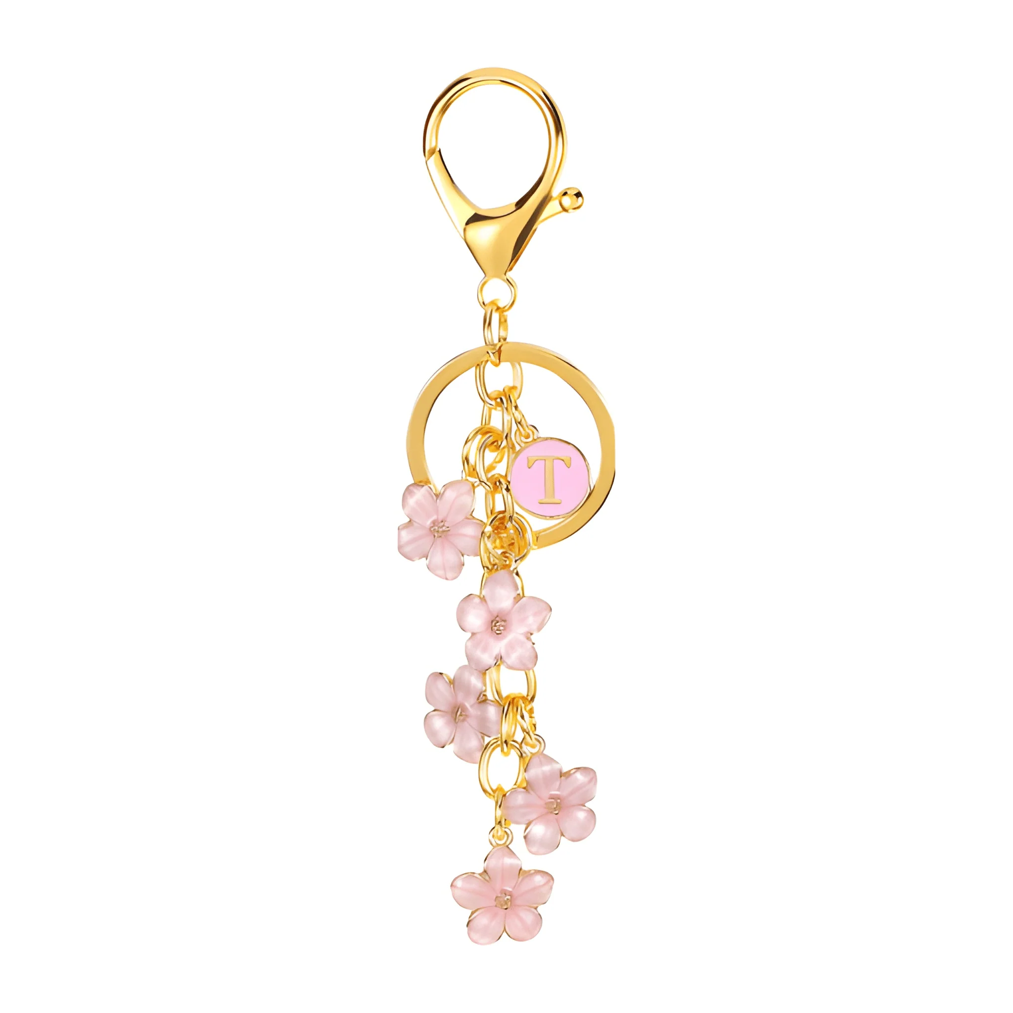 Daisy Flower Initial Letter - Bag Charm (Pink) - Image 20