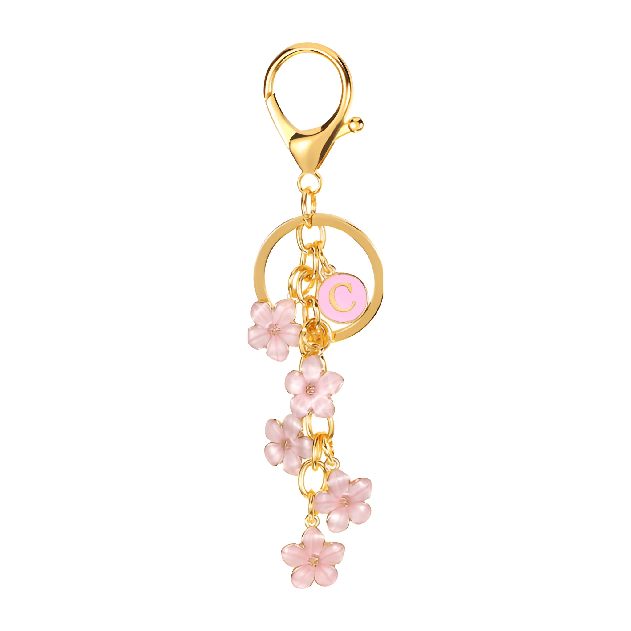 Daisy Flower Initial Letter - Bag Charm (Pink) - Image 3